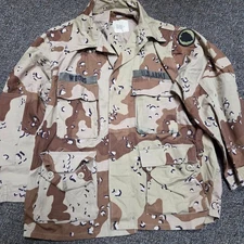 Chocolate Chip Desert DBDU Jacket Named 24th ID Desert Storm Large Short (1)