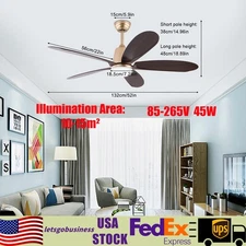 52in Fan Chandelier Ceiling Fan with Lights Ceiling Fan Light w/ Remote Control