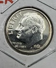 1961 Roosevelt Dime PROOF, 90% Silver.