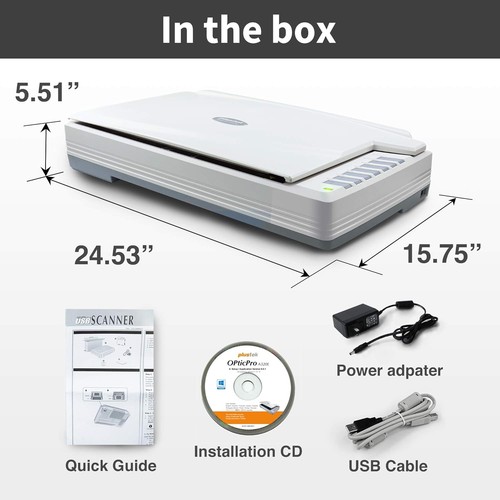 Plustek A3 CCD Flatbed Scanner OpticPro A320E, Large Foramt up to 12" x 17" scan - Picture 7 of 7