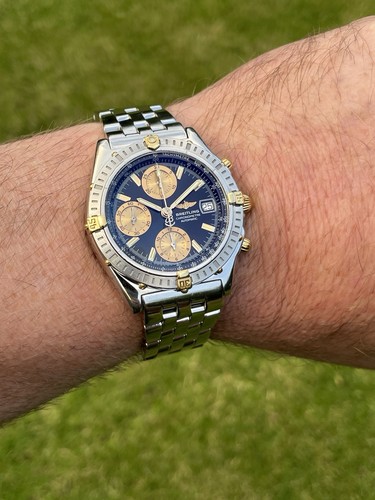 BREITLING CHRONOMAT B13352 CHRONOGRAPH. WITH BEAUTIFUL DIAL + B&P - Picture 17 of 20
