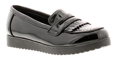 Miss Riot Mädchen Schulschuhe Abbie Slip-On Schwarz UK Größe