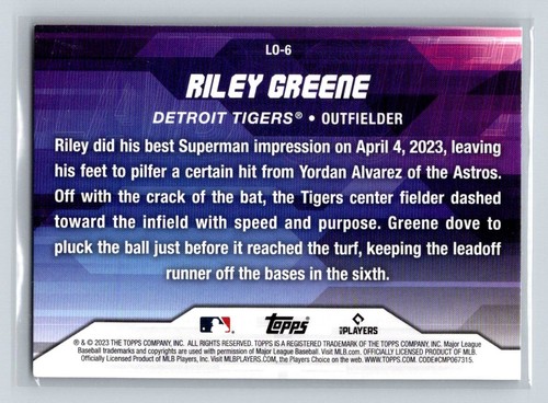 Riley Greene Lot 6 Baseball Karten Detroit Tigers Sammlung MLB (C) - Bild 11 von 13