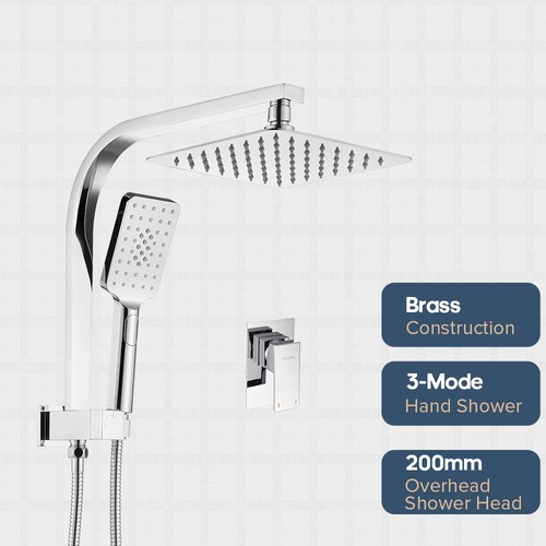 Decaura Shower Head Set 2 in 1 System Gooseneck Arm Wall Tapware Mixer Taps - Picture 48 of 70