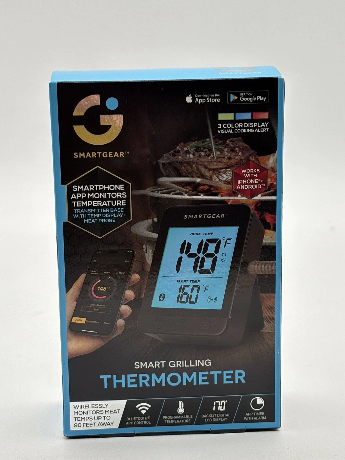SMARTGEAR Smart Grilling Thermometer Bluetooth wireless
