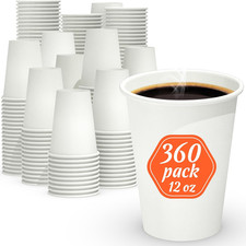 360 Count 12 Oz Coffee Cups, Leak-Free Food Safe Paper Cups 12 Oz, Disposable 12