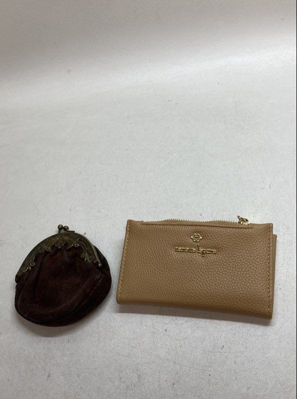 Nanette Lepore Tan Wallet & Vintage Italian Suede Coin Purse Lot of 2