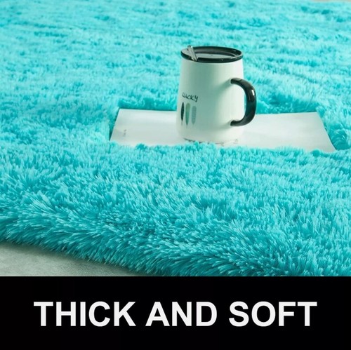Alfombra mullida alfombra peluda ultra suave para dormitorio sala alfombras de área grande nueva { - Imagen 11 de 35