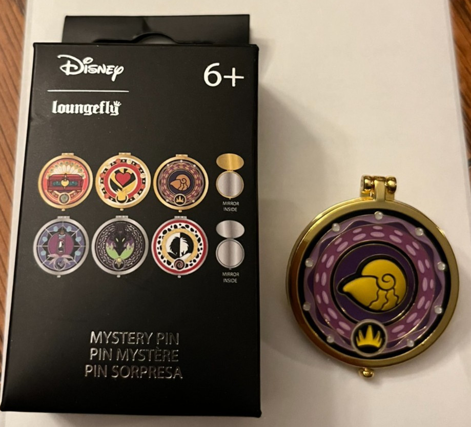 DISNEY'S VILLIANS LOUNGEFLY BLIND BOX COMPACT MIRROR ENAMEL PIN - URSULA