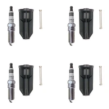 NGK 4 Ruthenium HX H. I. Spark Plugs & Denso Coil Boots Kit for Canyon Corolado