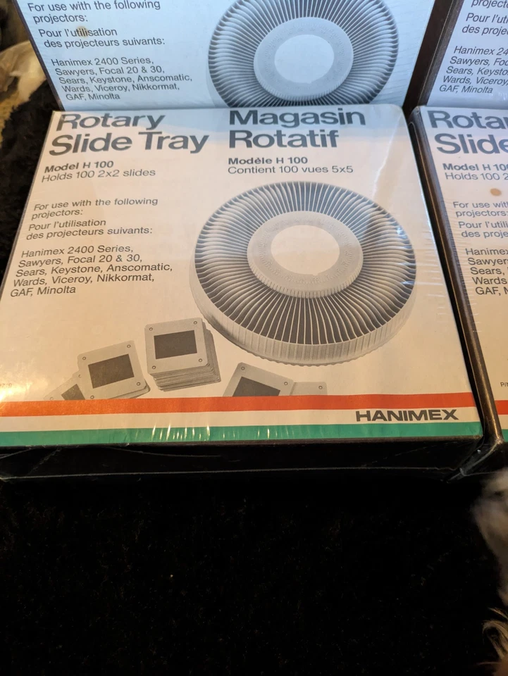 4 Magasin Rotating Rotary Slide trays 100 2x2 slides Vintage Harimax NOS - Image 2 of 4