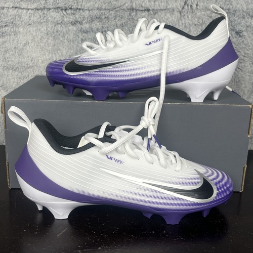 Nike Vapor Edge Shark Football Shoes Mens 7.5 White Purple Cleats HM8849-101 NEW - Picture 1 of 7