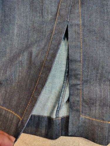White House Black Market Denim Skirt 6P Petite Front Slit Dark Wash Pencil - Picture 2 of 11
