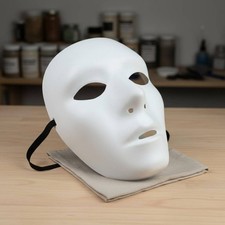 Blank Full Face Mask Lightweight Paintable Full Face Mask Sturdy for Cosplayers