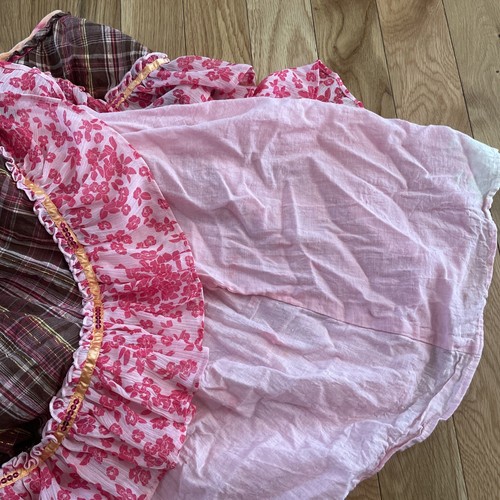 Limited Too Patchwork Tiered Skirt Girl's Size 12 sequins pink brown tie die - Picture 6 of 9