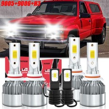 For Chevrolet C1500 1988-1998 Led Headlight Bulbs Hilow Fog Light Kit 6000k
