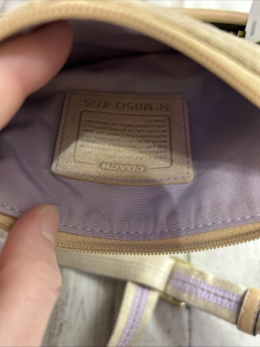 Vintage Coach Swingpack Umhängetasche #L05Q-465 Frühling Blumen & Wildleder *** lesen - Bild 9 von 10