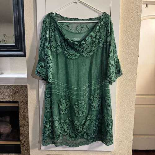 Nuevo con etiquetas Vestido túnica de seda Tessa Soft Surroundings bordado talla grande festivo - Imagen 3 de 9