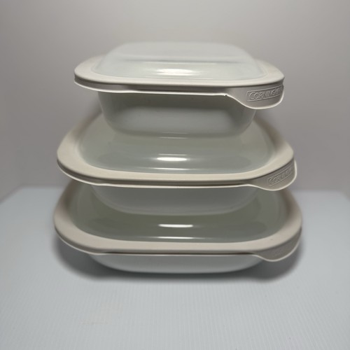 Corning Ware Simply Lite 3 Pfannen Set mit Deckel 6 Stück 1,5, 2,5, 3 Quart