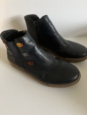 Reiker Dark Navy Leather Ankle Boots Size 6.5 / 40