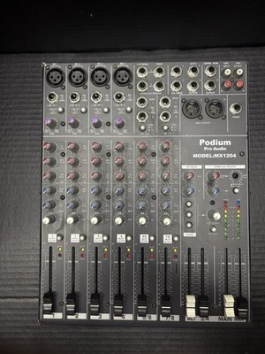 Podium Pro Audio MX1204 12-Channel 4-Bus Mixing Console Ultralow-Noise
