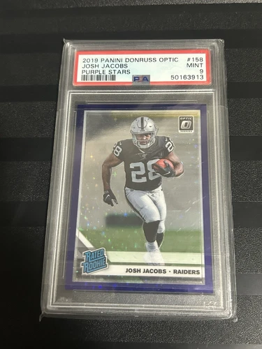Josh Jacobs Rated Rookie 2019 Donruss Optic - Purple Stars /25 PSA 9
