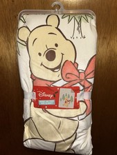 Disney Winnie the Pooh Baby Blanket Christmas Sherpa 30x40 NWT 