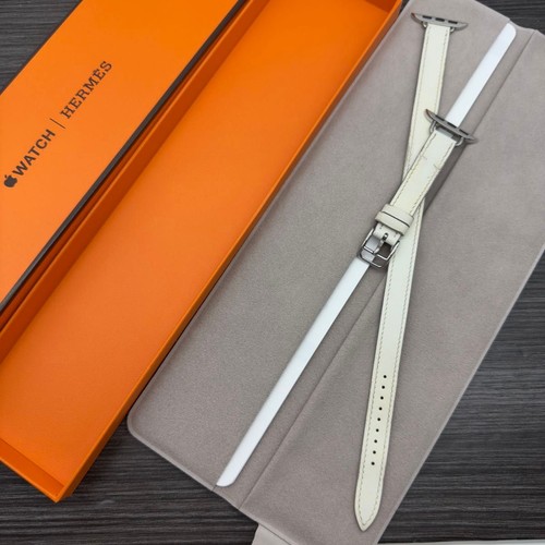 Hermes Apple Watch Band Double Tour White Epsom Leather Strap 42 41 40 38mm - 第 7/8 張圖片