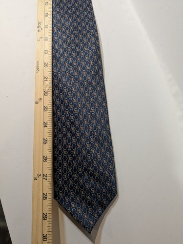 Pagliano Vintage Silk Men's Necktie Blue Geometric Pattern 3.50"X 60" - Picture 4 of 5