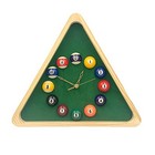 Yuanhe 14Inch Triangle Billiard Wall Clock with Solid Wood Frame ,Creative Wall