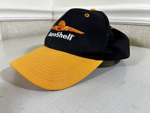 Gorra gorra con correa trasera ajustable bordada Shell Aeroshell vintage - Imagen 2 de 8