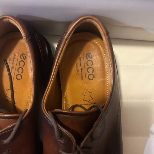 Ecco Mens Shoes Size 46 EU/12W US -Brown, Oxford Lace-Up Dress Shoes-Extra Width - Picture 5 of 9