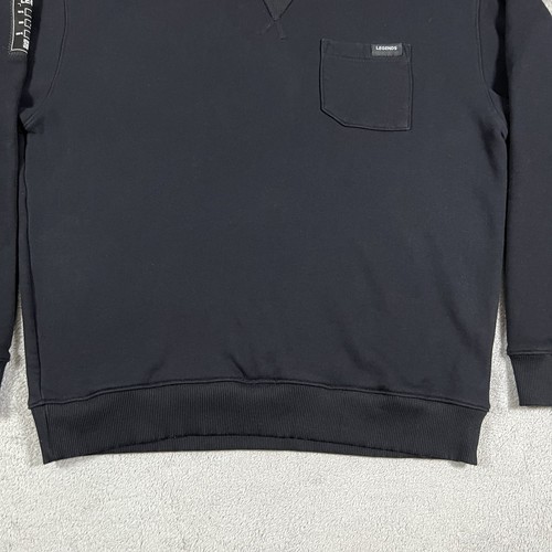 Legends Sweatshirt Mens Medium Black Fleece Sweater Pullover Crew Neck FairFax - Picture 2 of 14