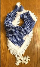 Blue Palestine Kuffyieh Scarf, Woven Stitched NOT Printed Unique Arab Shemag