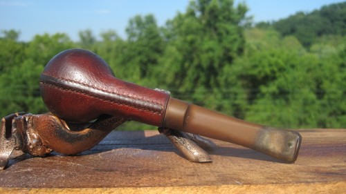 Kiko 343 Tanganyika Meerschaum Lined Leather Wrapped Estate Pipe 5.5" L - Picture 7 of 22