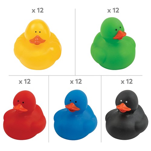 Colorful Rainbow Rubber Duck Assortment 2" - Bulk 108 Pc - Picture 2 of 3