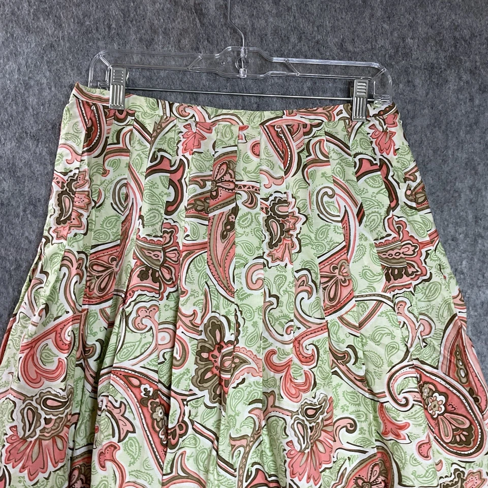 Falda Tahari Mujer Mediana Verde Geométrica Casa de Campo Costera Boho Todos los Días Foto 3 de 4