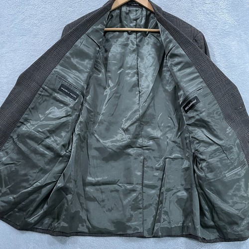 Andrew Fezza Blazer Mens 46R Brown Plaid Lambswool Sport Coat Jacket Wool VTG - Picture 6 of 14