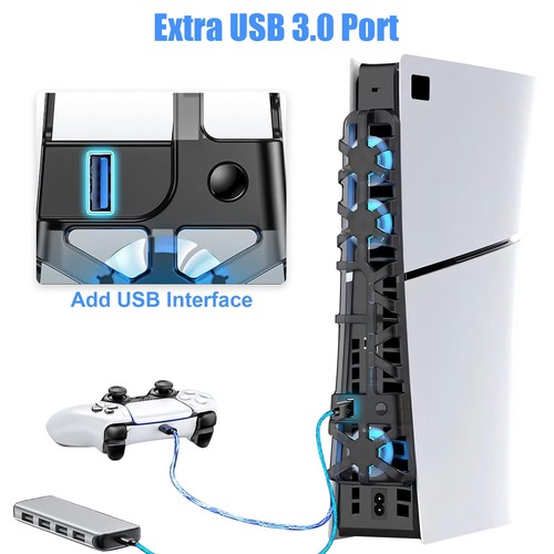 Upgraded Cooling Fan Kit For PS5 Slim Disc/Digital Console Cooler Fan USB 3.0 - Picture 8 of 11