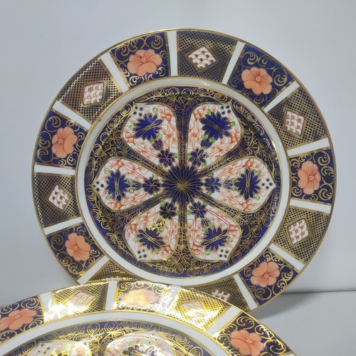 Set of 6 Royal Crown Derby Old IMARI Salad Plate 1128 24 Karat Gold Trim 8.5" - Picture 2 of 6