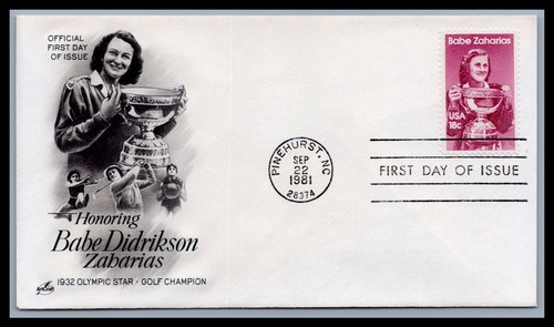 US FDC # 1932 18c Babe Zacarias ArtCraft Golf  1981, 9b900 - Picture 1 of 2