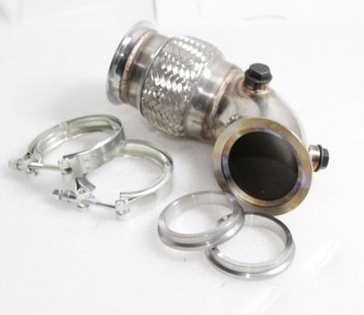 US Stock SS 3'' V-Band Turbo Elbow Pipe 90 Degree W/ Flexpipe+Clamp+flange