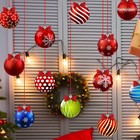  12 Sheets of Christmas Ball Ornaments Plastic Xmas Balls Party Decorative Xmas