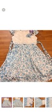 NEW Charming White and Blue Polka Dot Kids Dress SZ 5-6