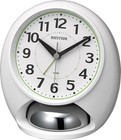 RHYTHM Alarm Clock, Loud Analog, Tough Butler, Bell, White, RHYTHM 4RA480SR03