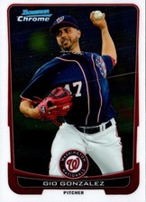 2012 Bowman Chrome Gio Gonzalez #61 Washington Nationals Baseball Card