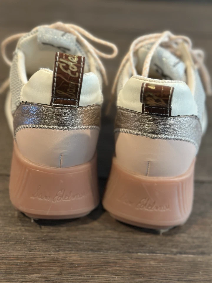Tênis Sam Edelman Darsie mídia mista wedge 10012 tamanho 8, excelente estado usado - Imagem 4 de 4