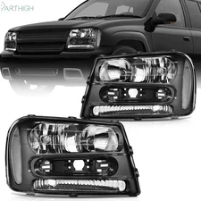 For 2002-2009 Chevy Chevrolet Trailblazer Headlights Assembly Replace Lamps Pair