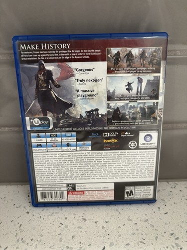 PS4 PlayStation 4 Assassin's Creed Unity Limited Edition (2014) Used No Manual. - Picture 3 of 4