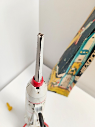 Fantástico Raro Juguete Litográfico de Lata Juguete Masuya Fricción Cohete Lunar con Caja Original -AF - Imagen 14 de 17